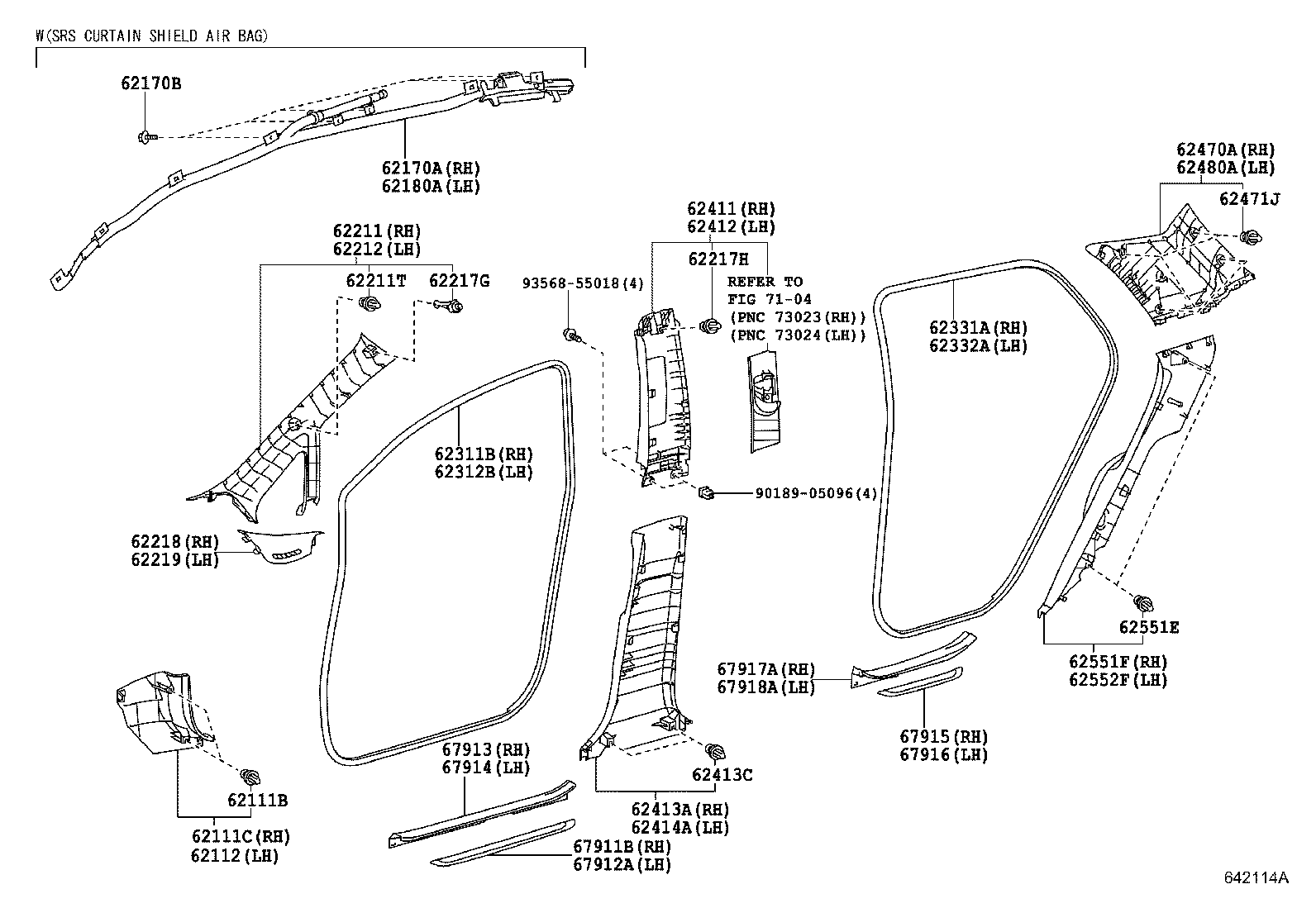 62218-12010 PIECE, FRONT PILLAR GARNISH CORNER, RH product image