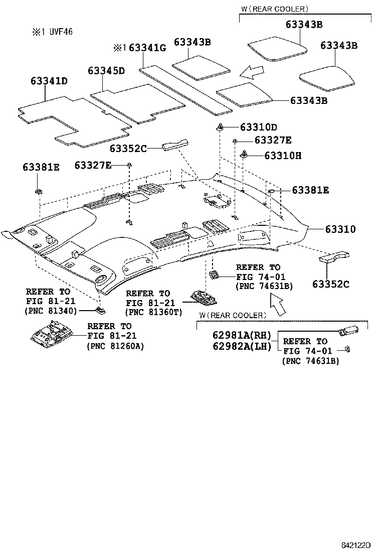 63650-50271-B0 BOX ASSY, ROOF CONSOLE product image