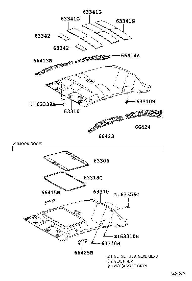 63341-02150 PAD, ROOF SILENCER product image