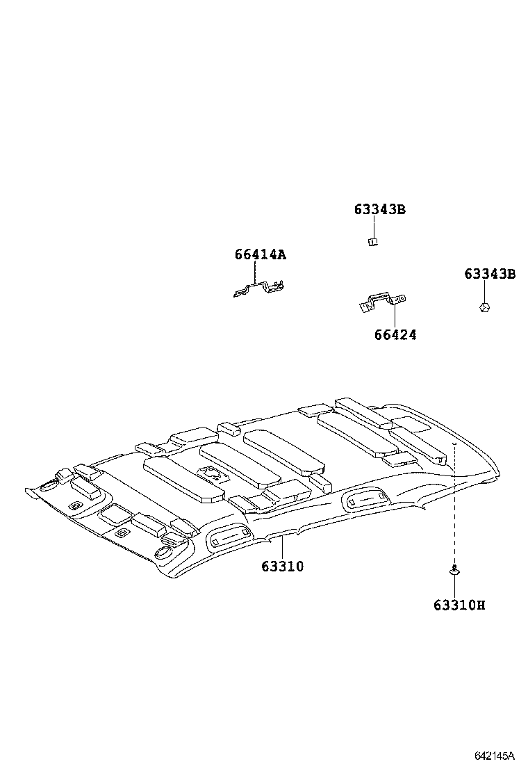 Toyota 63310-52670-B0 HEADLINING ASSY, ROOF