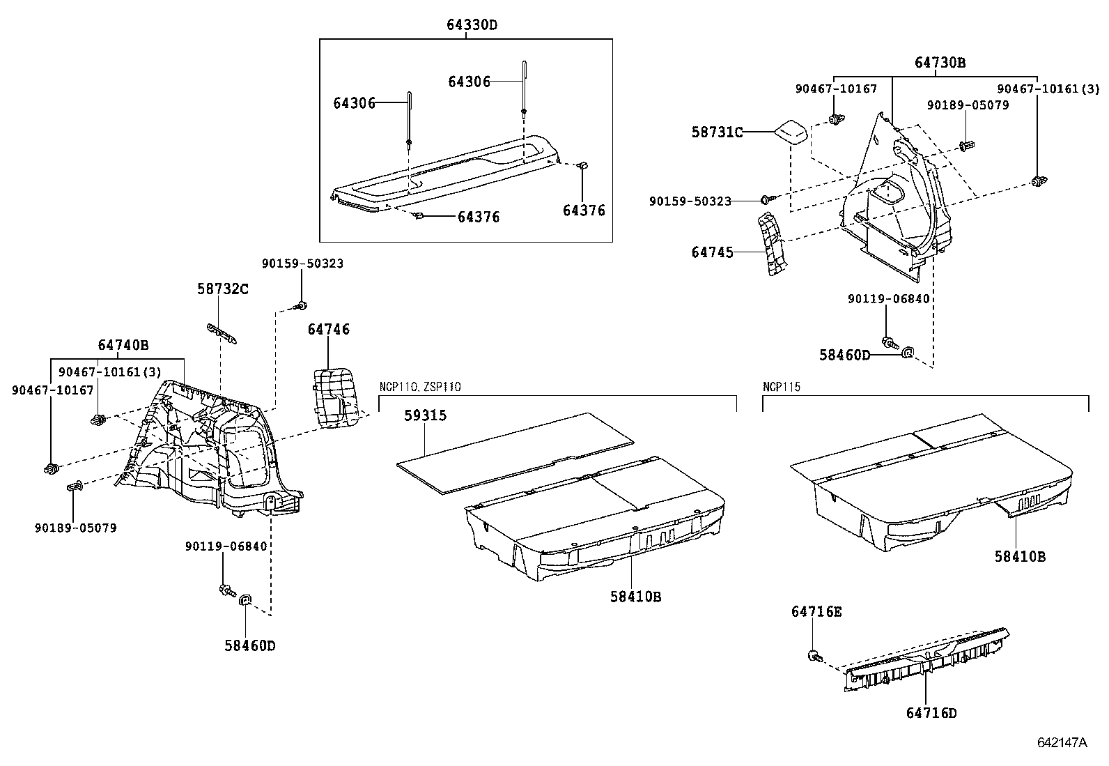 59315-52030-B0 COVER, REAR FLOOR BOX product image