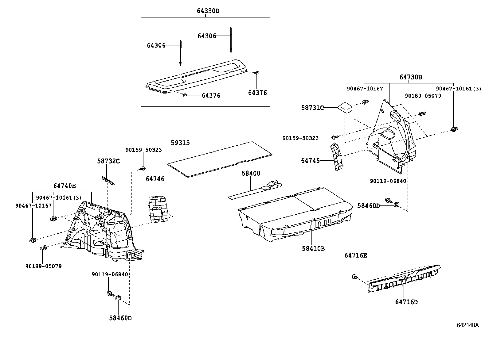 Toyota 64745-52120-B0 COVER, REAR COMBINATION LAMP SERVICE, RH