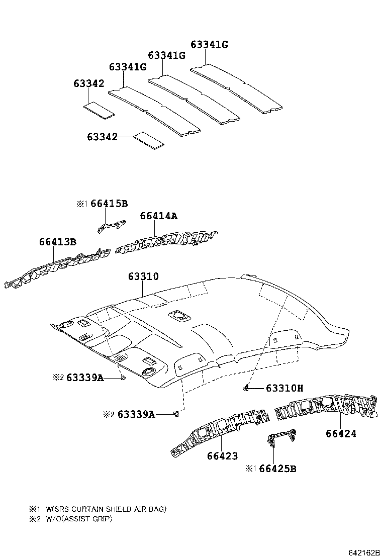 63310-02782-B3 HEADLINING ASSY, ROOF product image