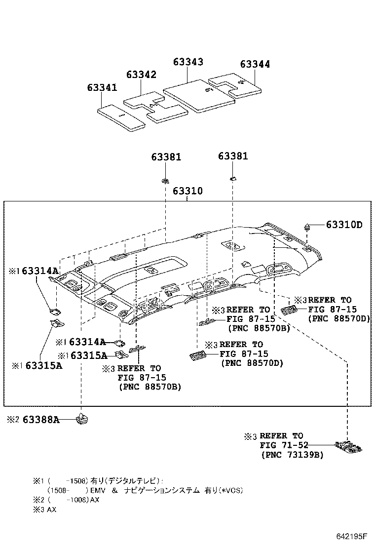 63650-60090-A1 BOX ASSY, ROOF CONSOLE product image