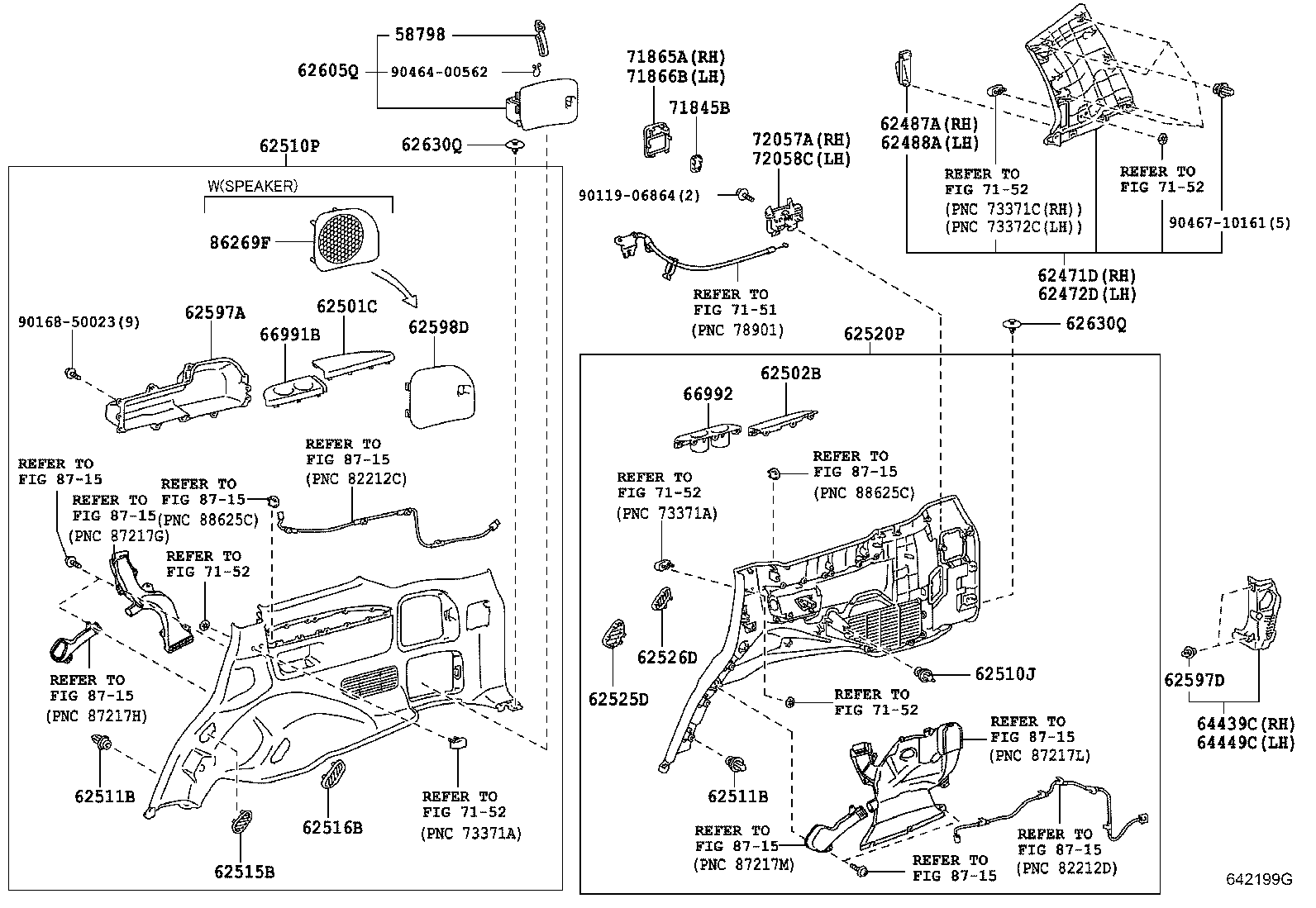62471-60610-B0 GARNISH, REAR PILLAR, UPPER RH product image
