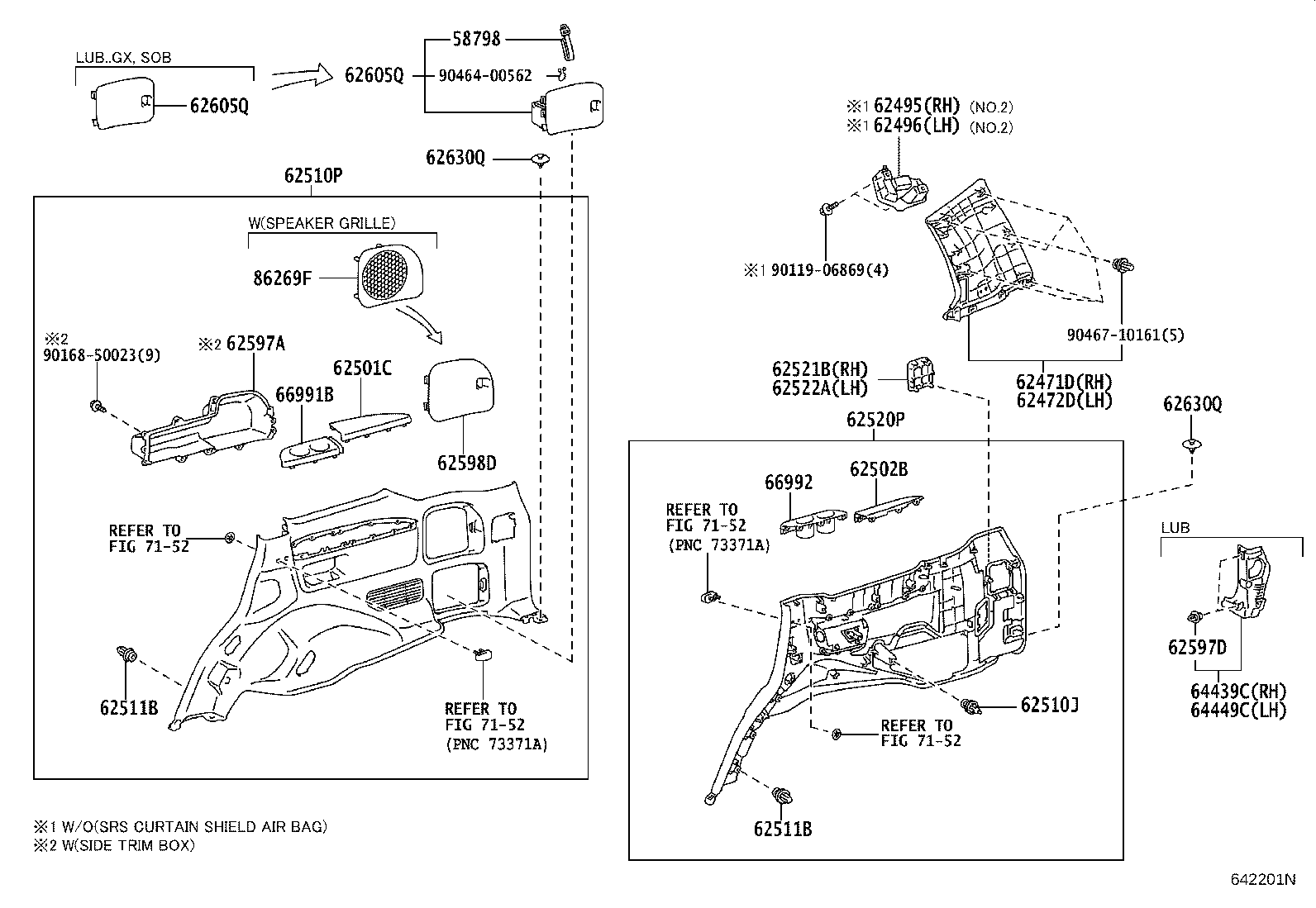 62412-60150 GARNISH, CENTER PILLAR, UPPER LH product image