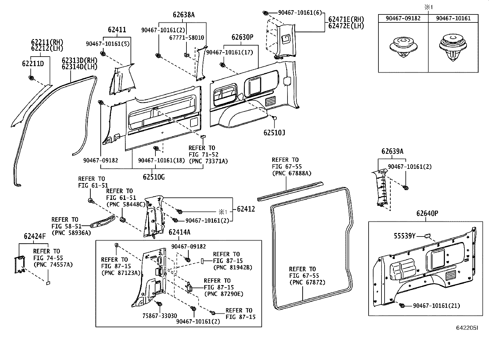 62511-26330 BOARD, QUARTER INSIDE TRIM, RH product image