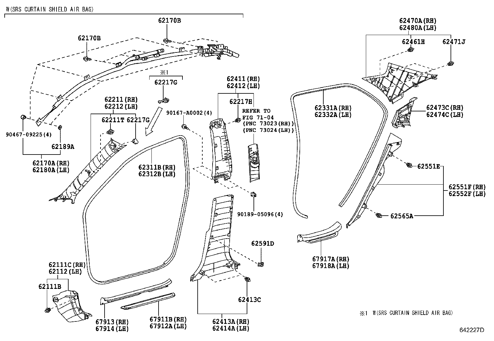 Toyota 62211-02290-B0 GARNISH, FRONT PILLAR, RH