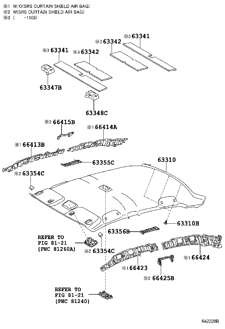 Toyota 63306-02070-B3 TRIM SUB-ASSY, SUNSHADE