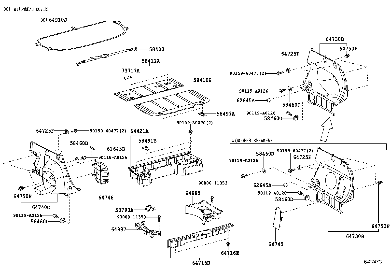 Toyota 64745-02230-B0 COVER, REAR COMBINATION LAMP SERVICE, RH