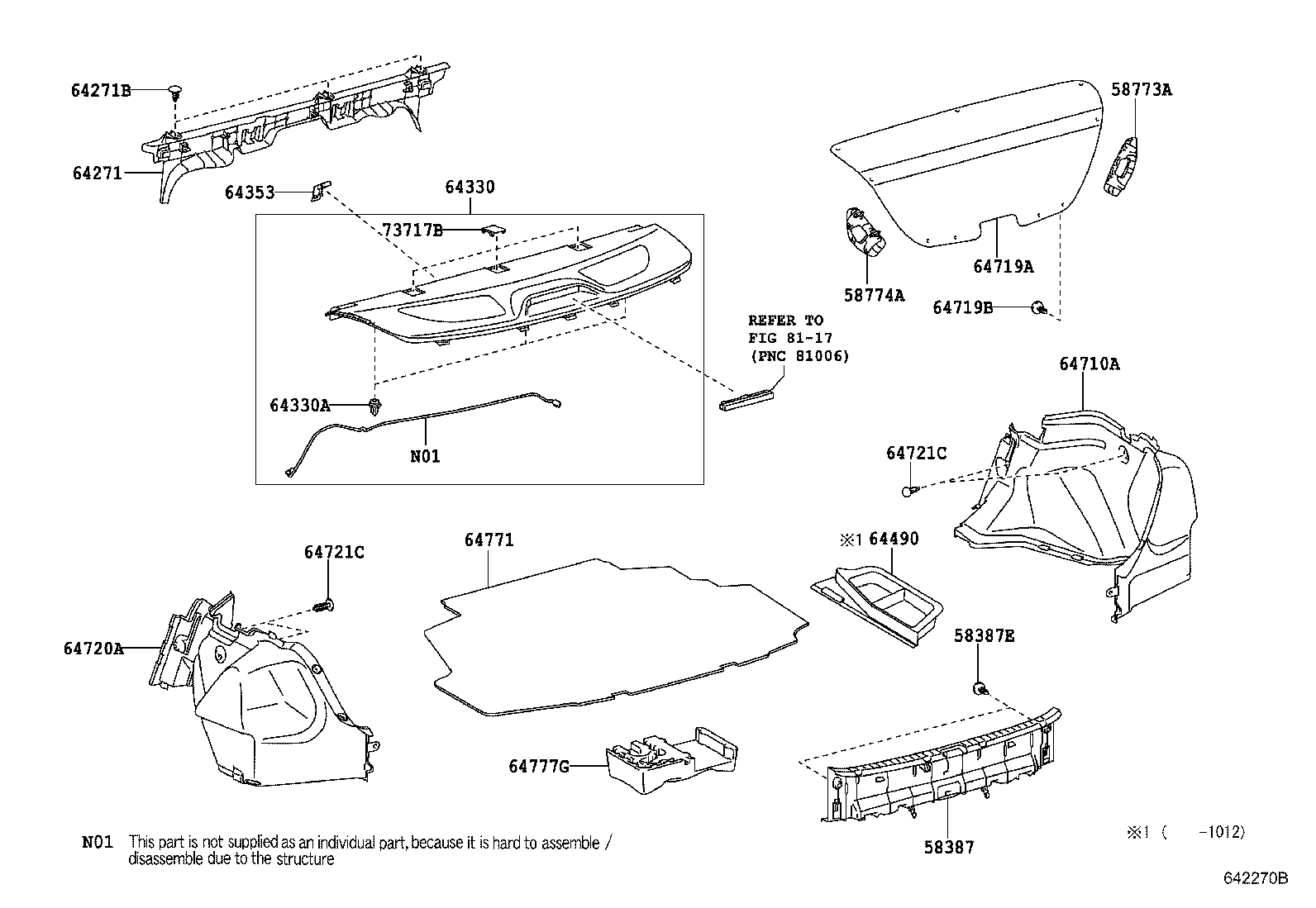 Toyota 58774-12120 COVER, LUGGAGE COMPARTMENT SIDE, LH