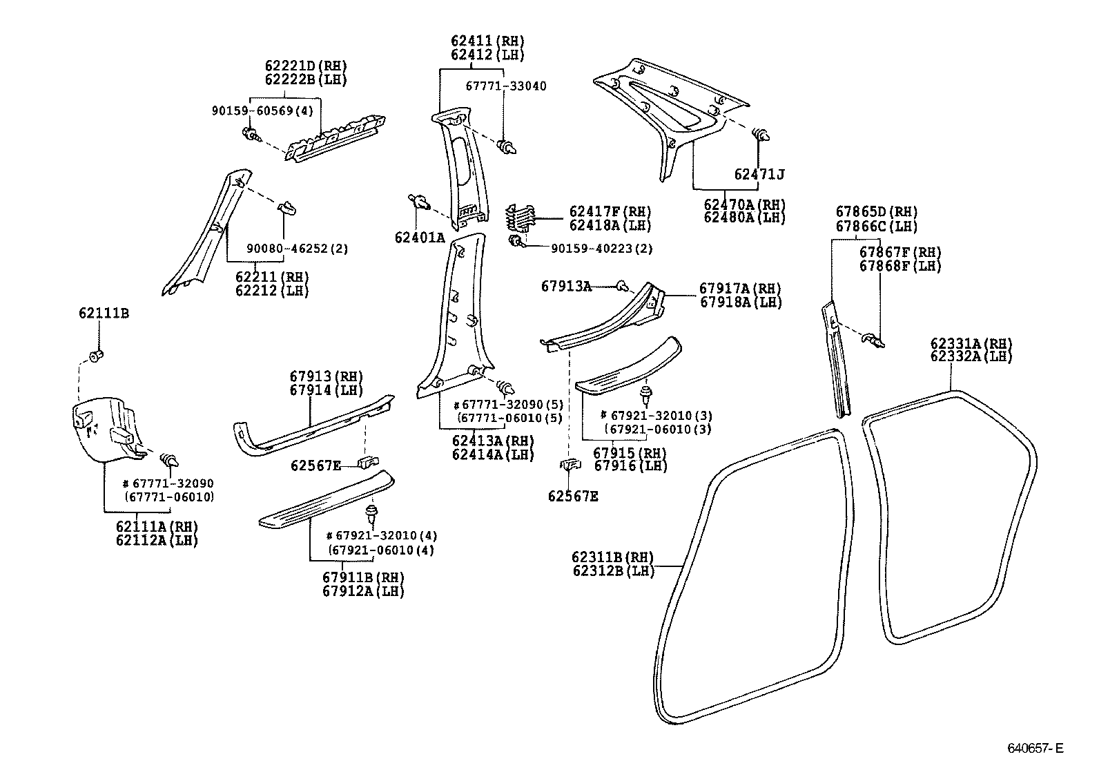 67771-06010 CLIP (FOR ROOF SIDE GARNISH) product image