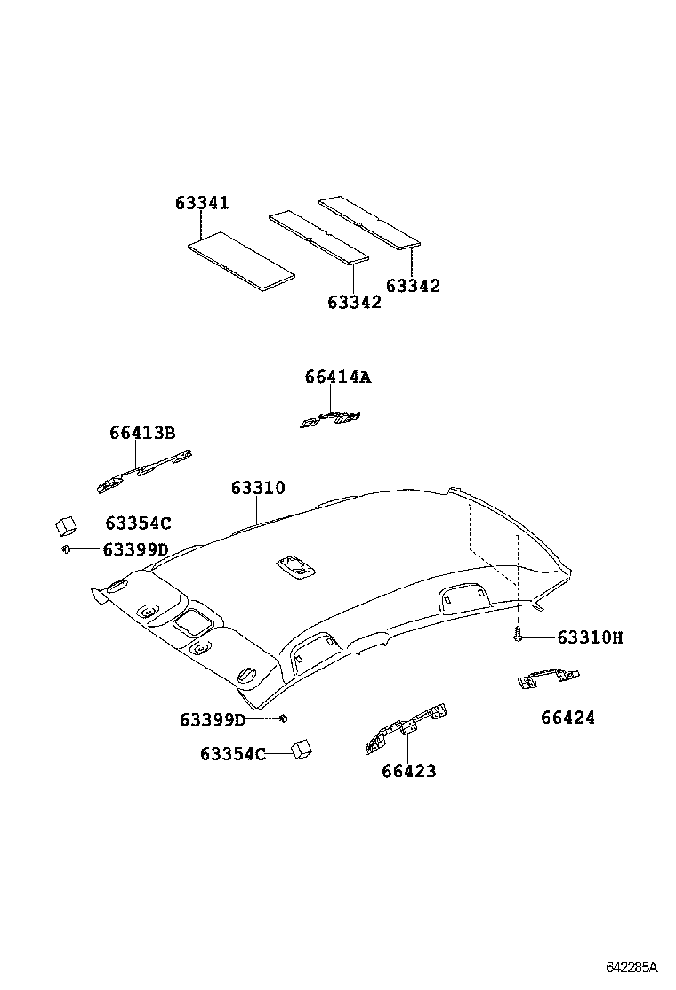 63341-0D010 PAD, ROOF SILENCER, NO.2 product image