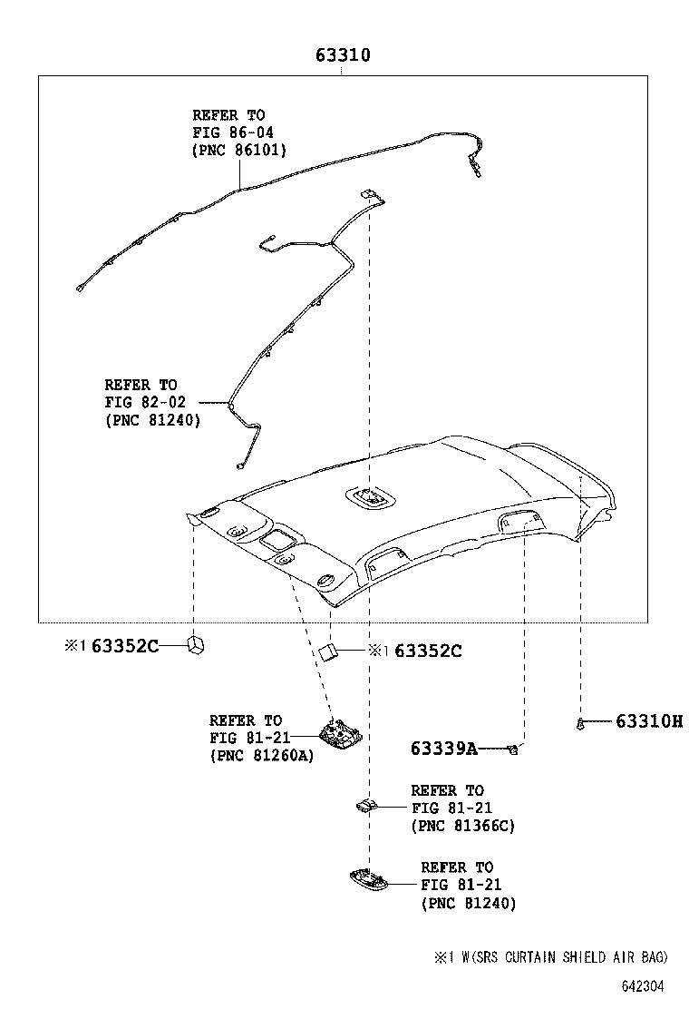 63352-0D010 PAD, ROOF HEADLINING, END product image