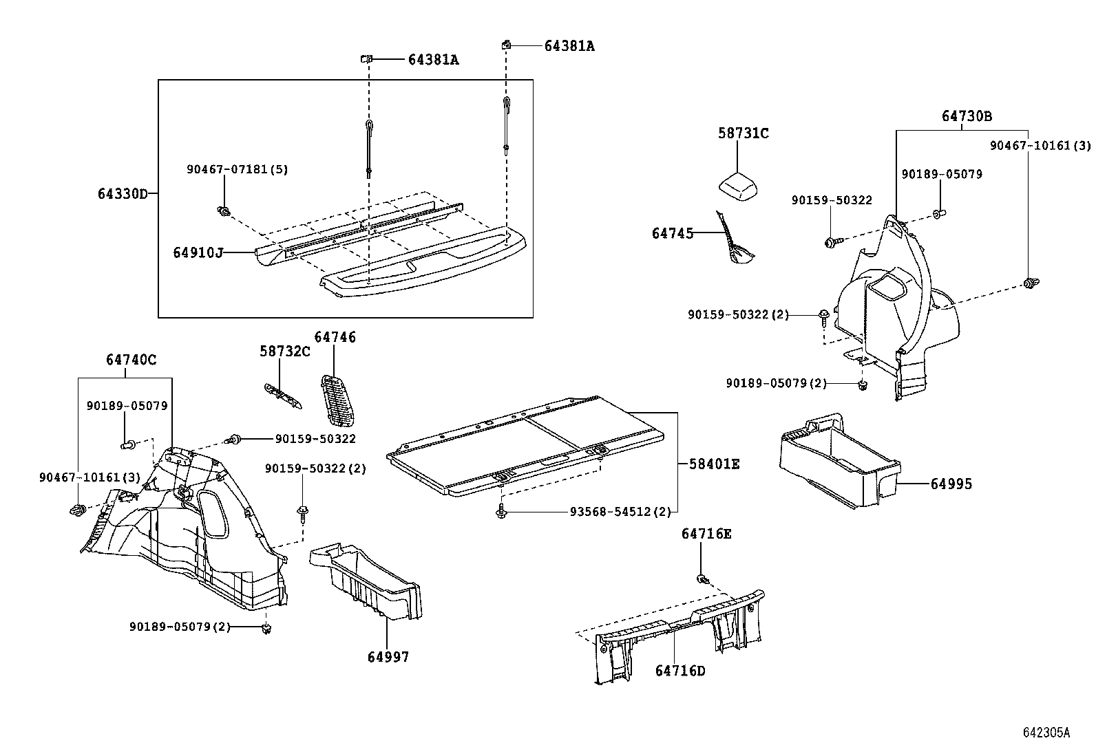 64995-0D060 BOX, DECK FLOOR, RH product image