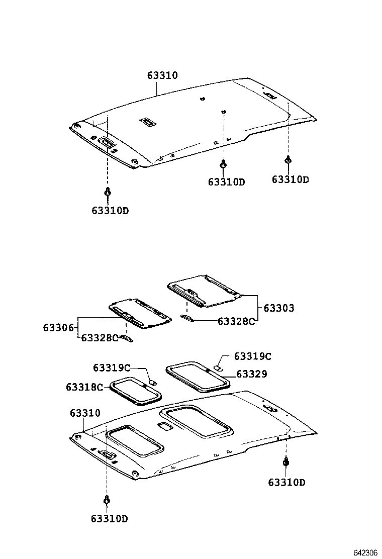 63310-44020-B0 HEADLINING ASSY, ROOF product image