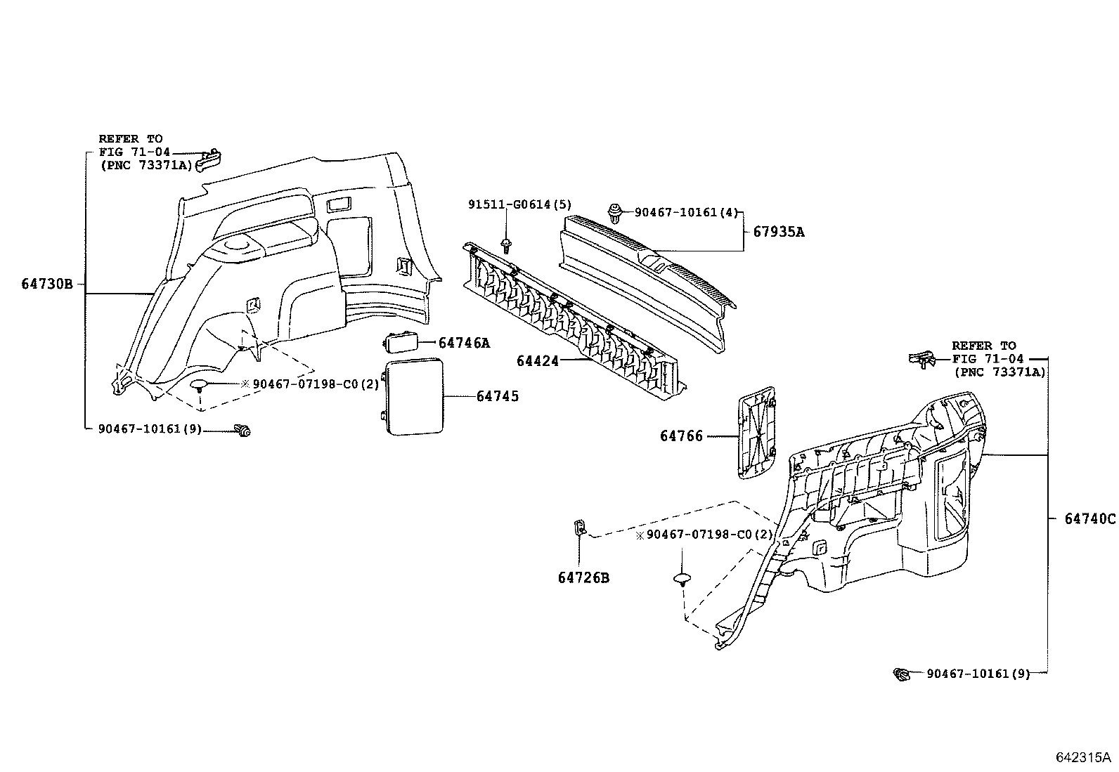 64424-68010 SEPARATOR, LUGGAGE ROOM BOX product image