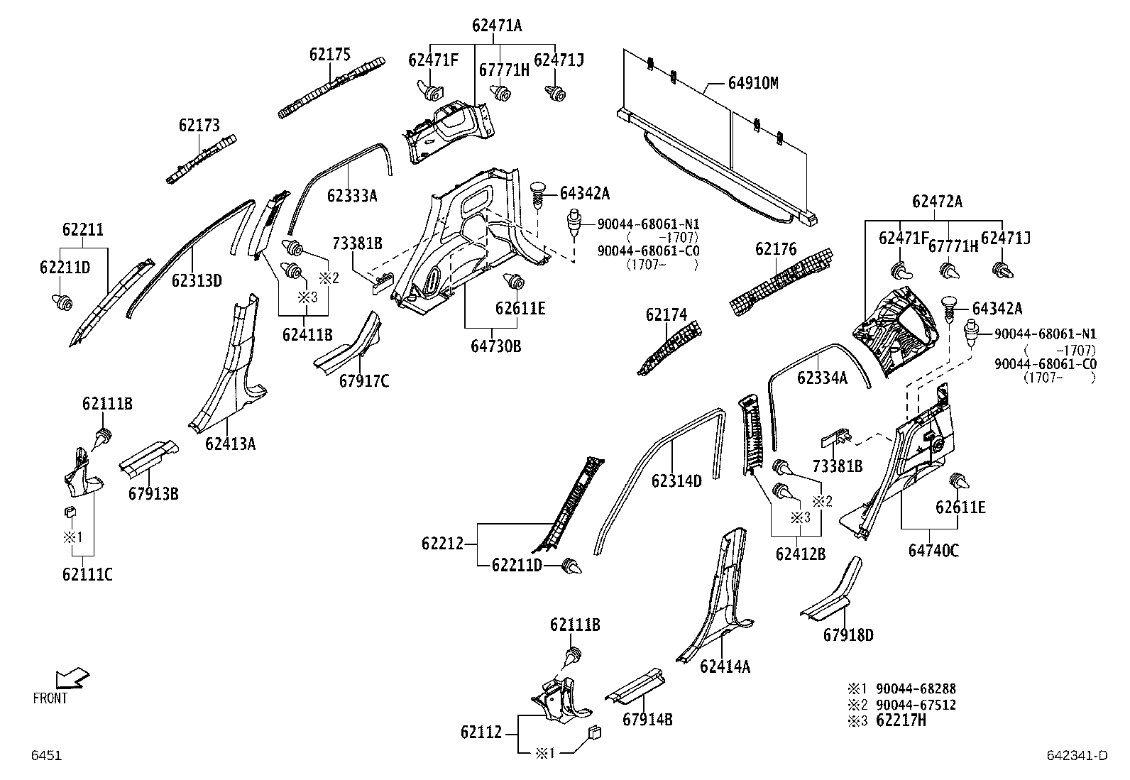 Toyota 62333-B4010 TRIM, REAR DOOR OPENING, RH
