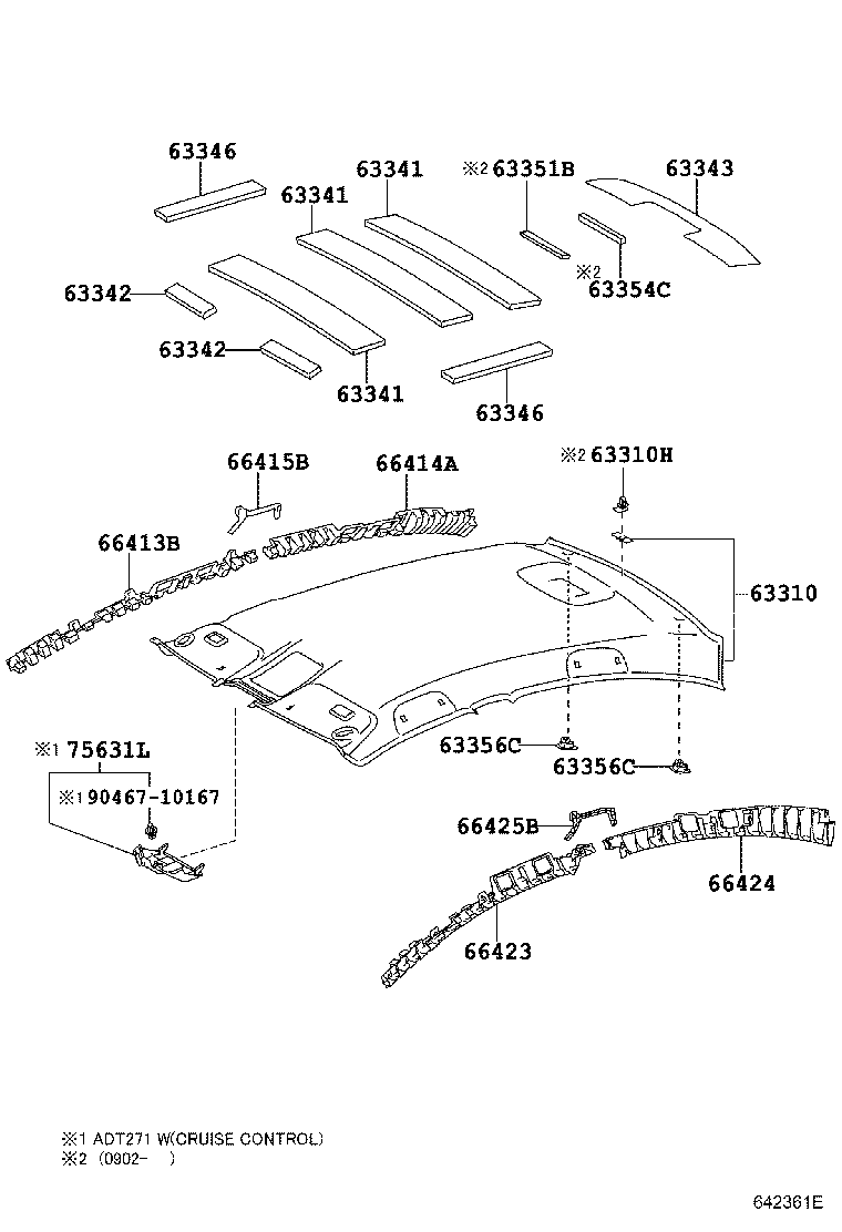 63341-05040 PAD, ROOF SILENCER, NO.1 product image