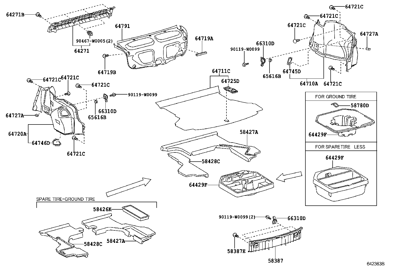 58428-05020 SPACER, REAR FLOOR BOARD, NO.6 product image