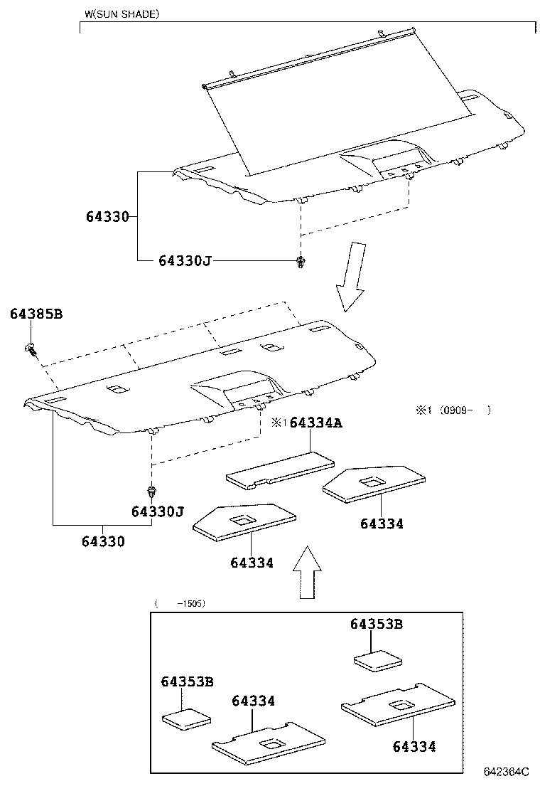 58428-05020 SPACER, REAR FLOOR BOARD, NO.6 product image