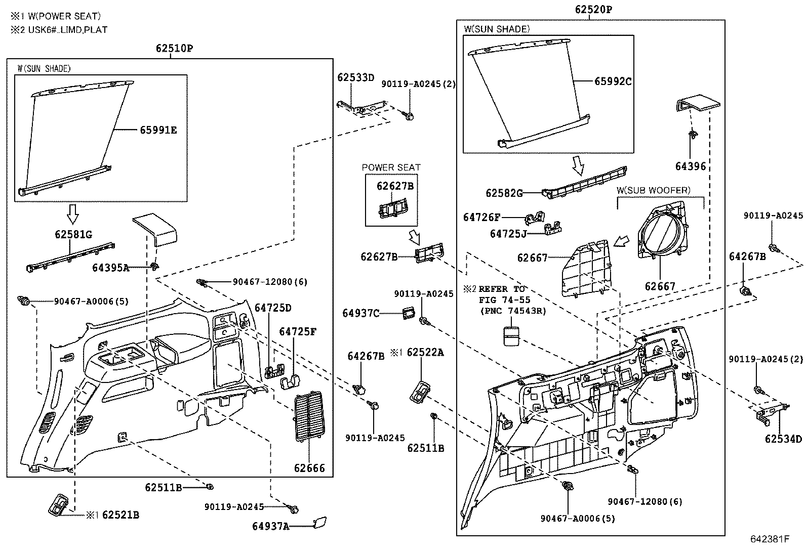 62332-0C050 WEATHERSTRIP, REAR DOOR OPENING TRIM, LH product image