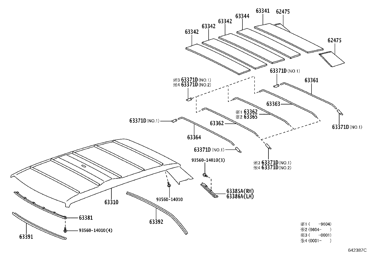 63385-43010 RETAINER, ROOF HEADLINING TRIM SIDE, RH product image