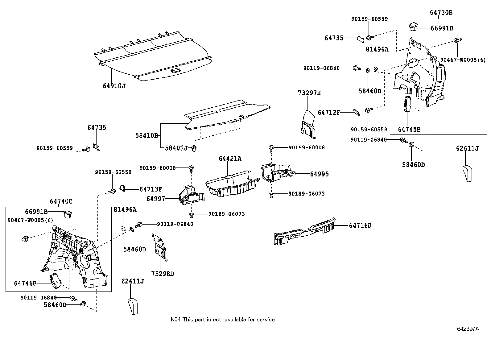 64429-0F010 BOX, LUGGAGE ROOM product image