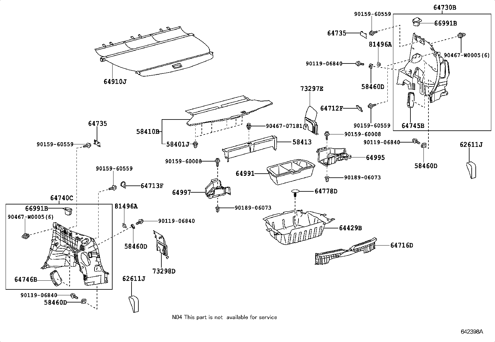 64429-0F010 BOX, LUGGAGE ROOM product image