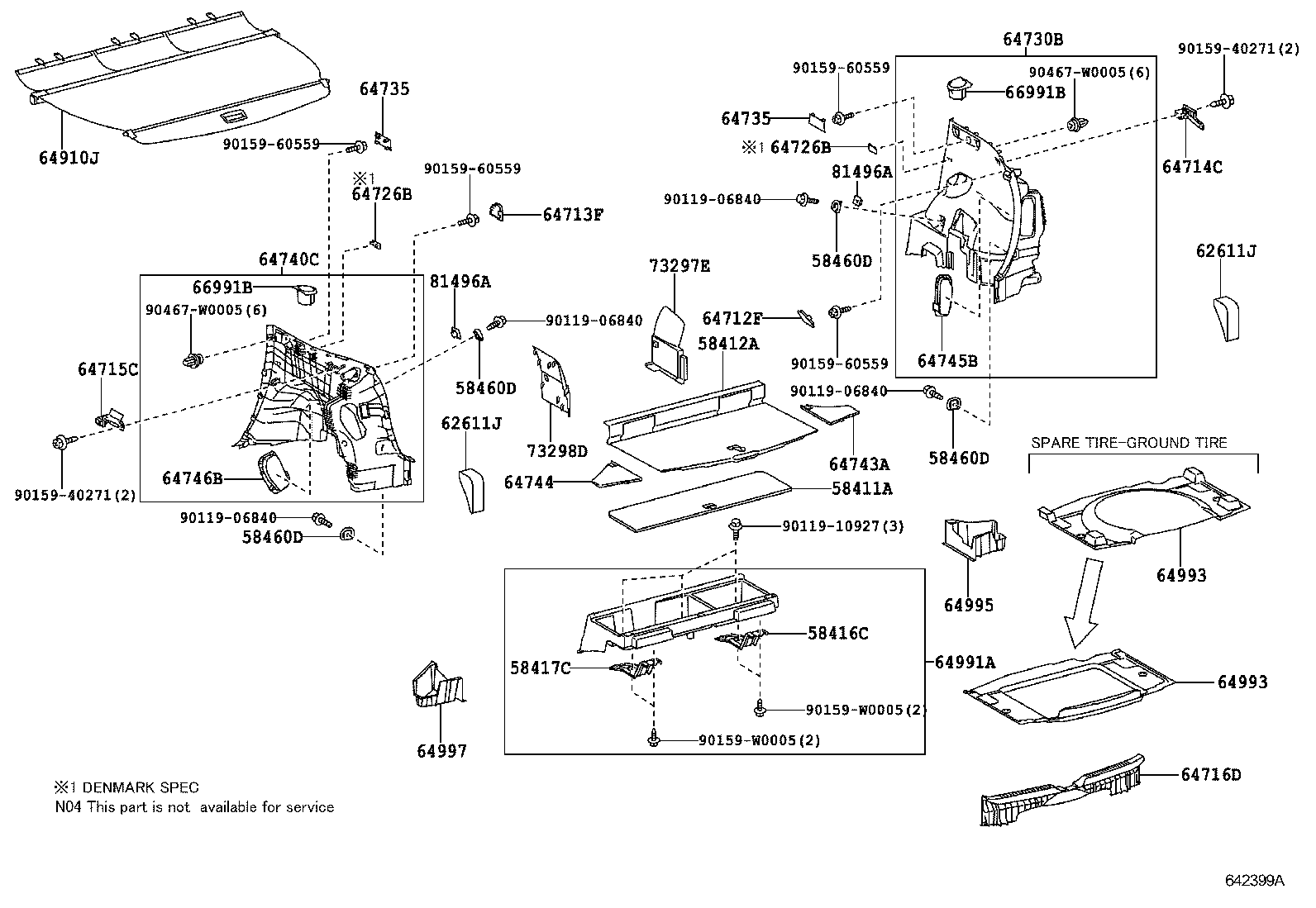 64429-0F010 BOX, LUGGAGE ROOM product image