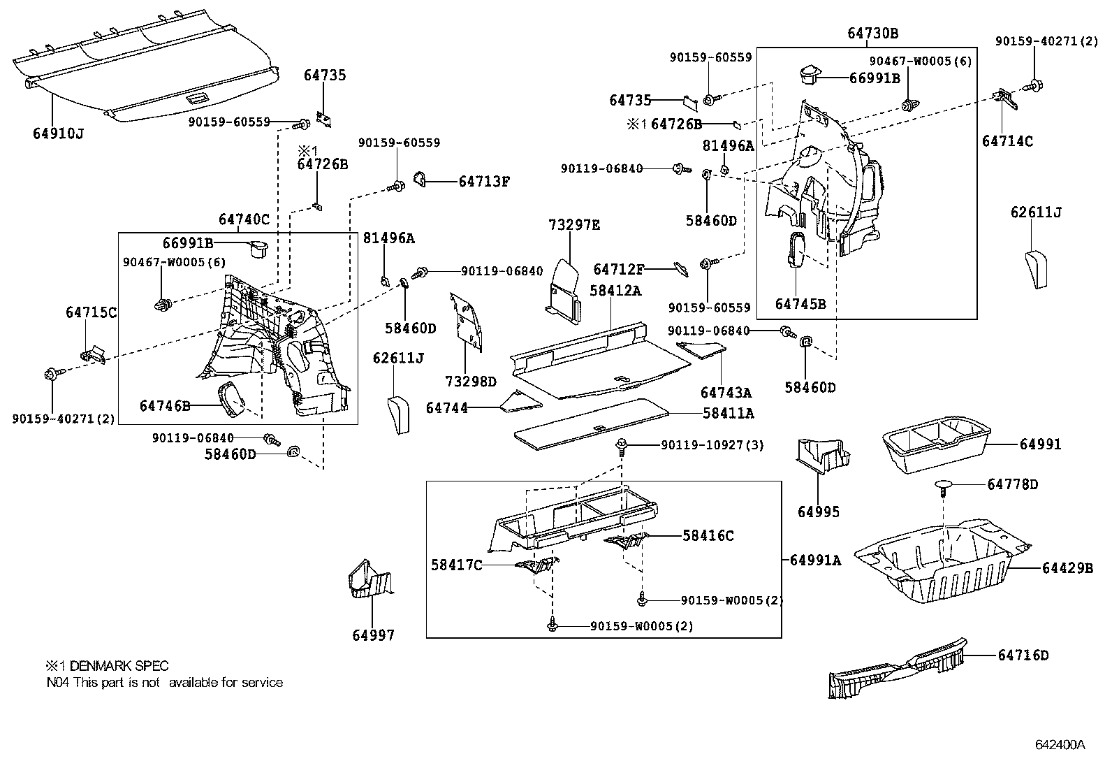 64429-0F010 BOX, LUGGAGE ROOM product image