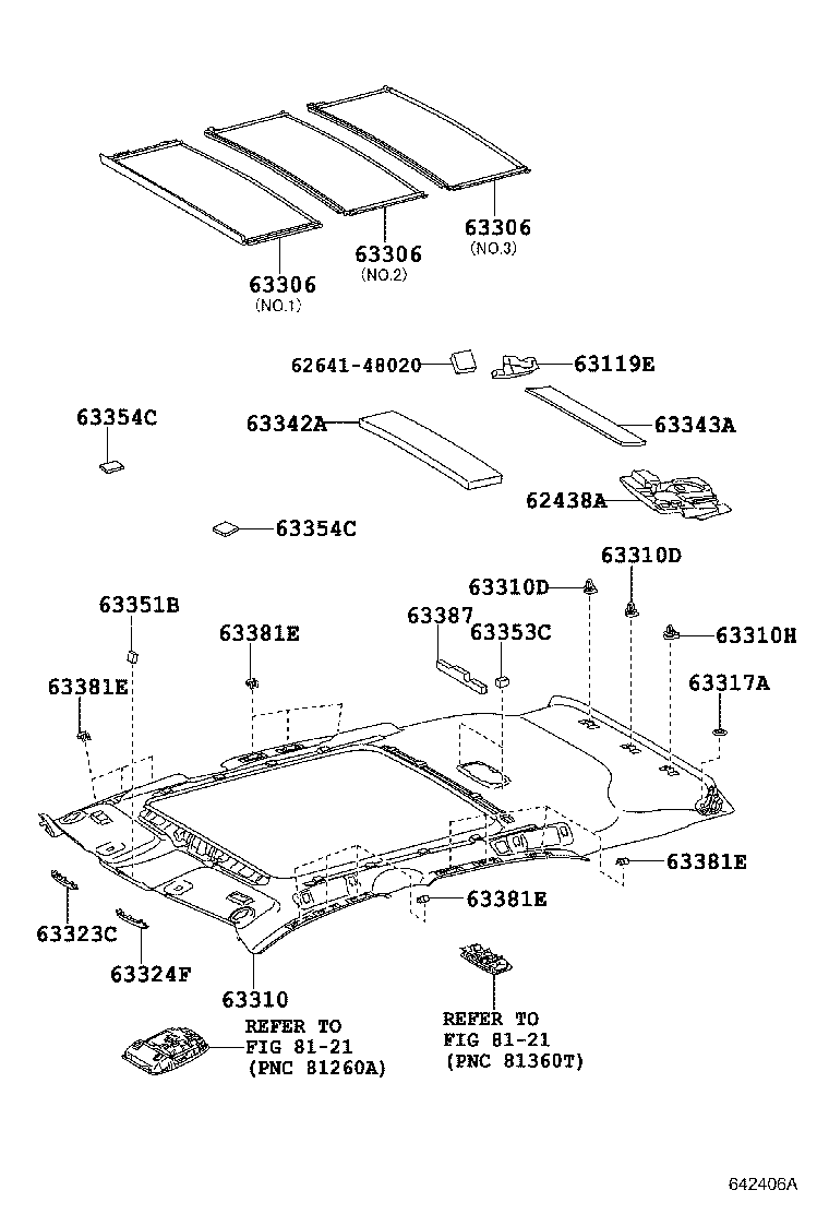 63317-48010 RETAINER, ROOF HEADLINING product image
