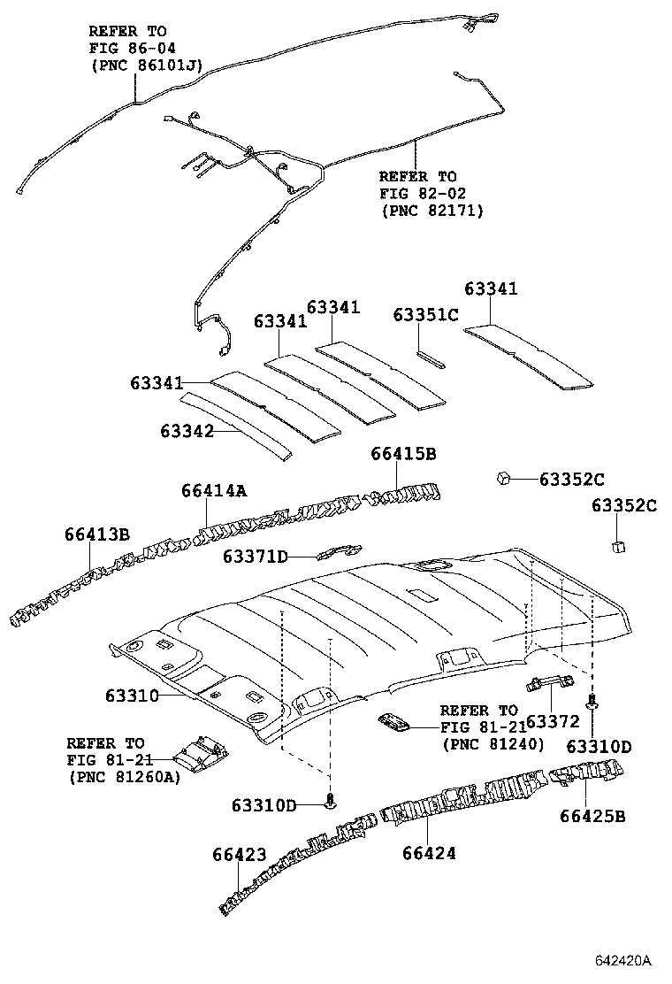 63352-0F050 PAD, ROOF HEADLINING, NO.2 product image