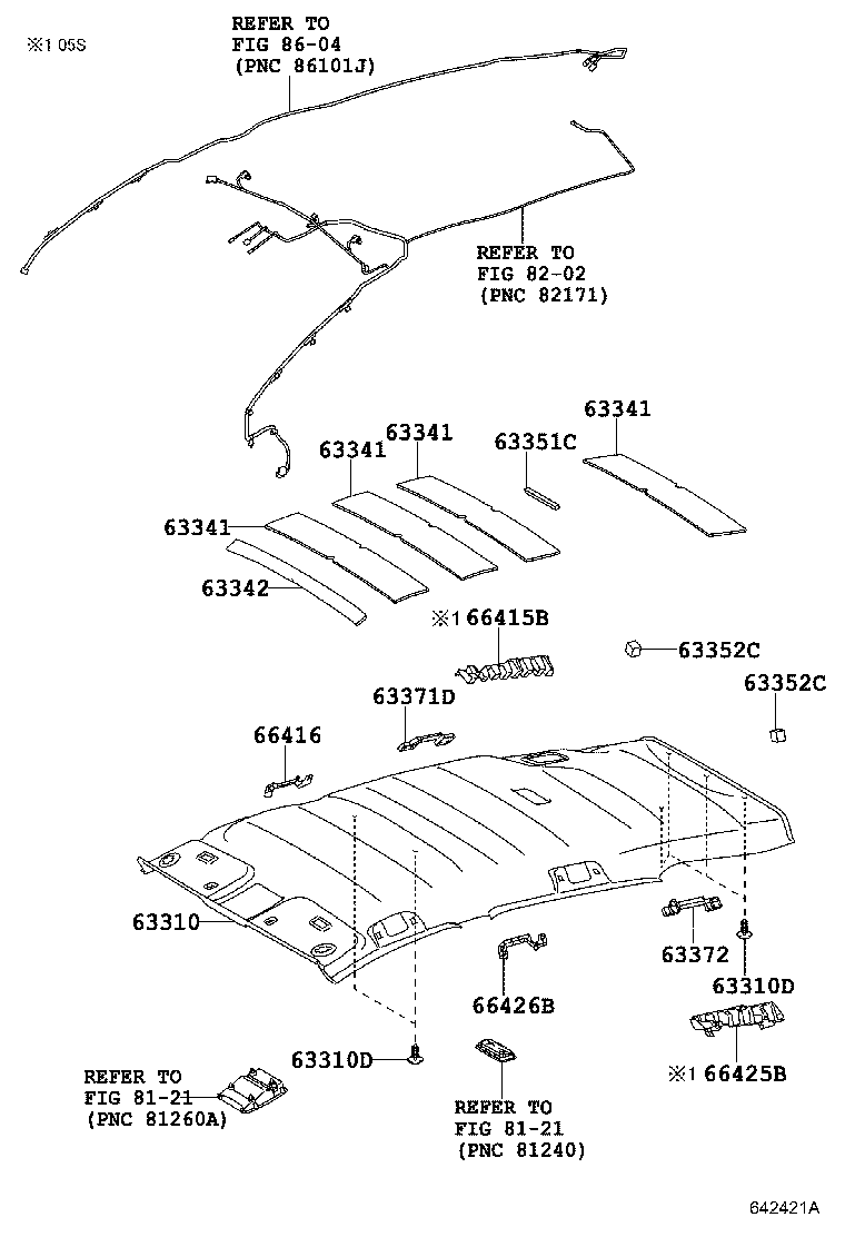 63352-0F050 PAD, ROOF HEADLINING, NO.2 product image