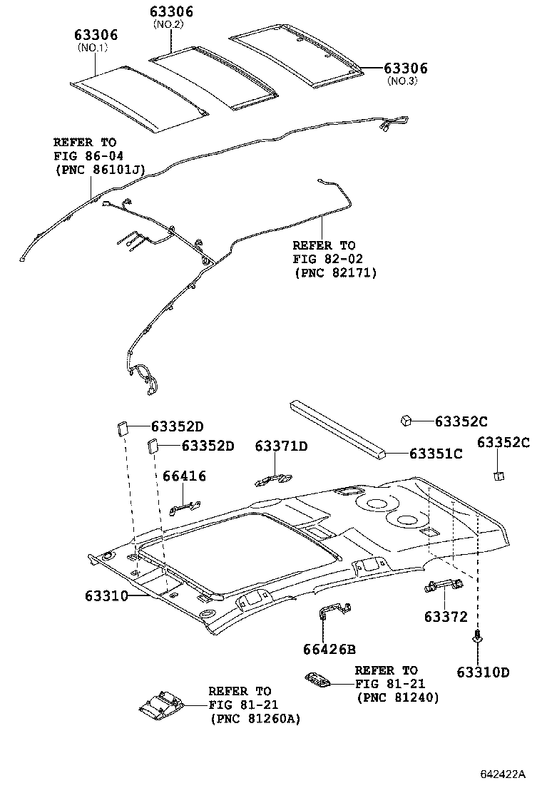 63352-0F050 PAD, ROOF HEADLINING, NO.2 product image