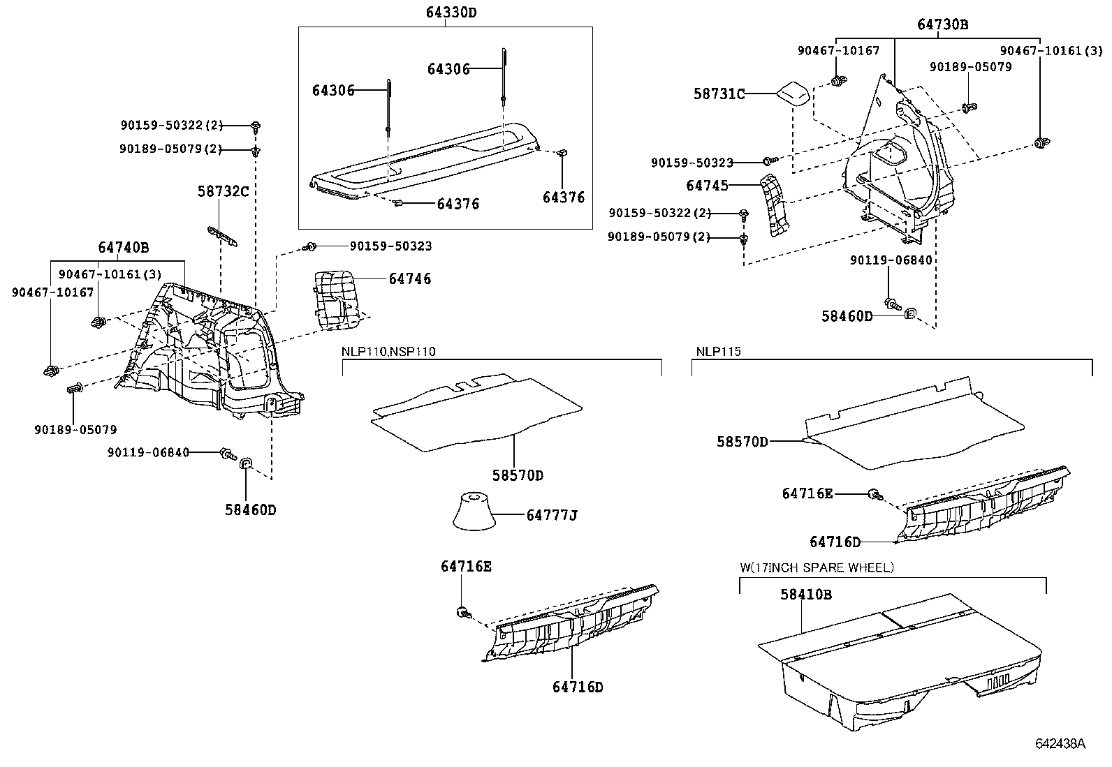 58570-52290 CARPET ASSY, REAR FLOOR product image