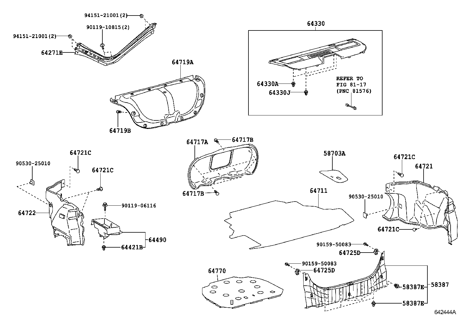 58703-06080 COVER SUB-ASSY, LUGGAGE COMPARTMENT SIDE, RH product image