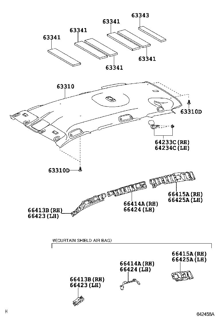 63361-0R030 SUPPORT, ROOF HEADLINING, NO.1 product image