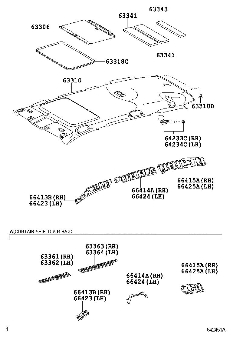 63361-0R030 SUPPORT, ROOF HEADLINING, NO.1 product image