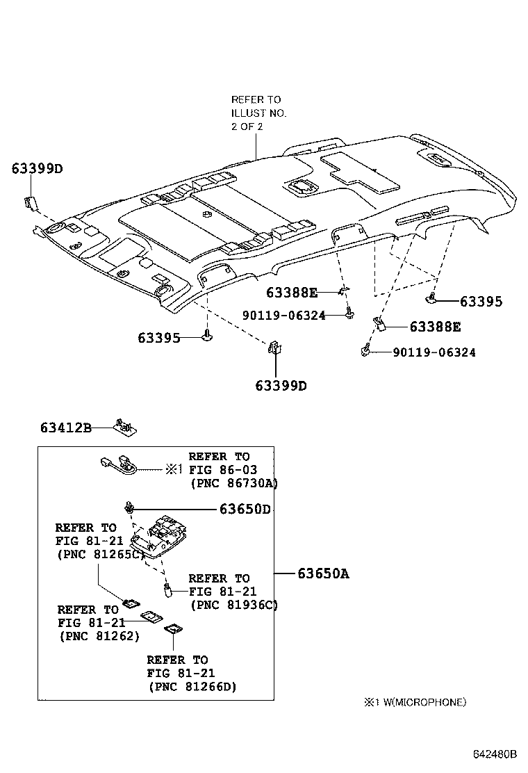 63412-48010 RETAINER, ROOF CONSOLE product image