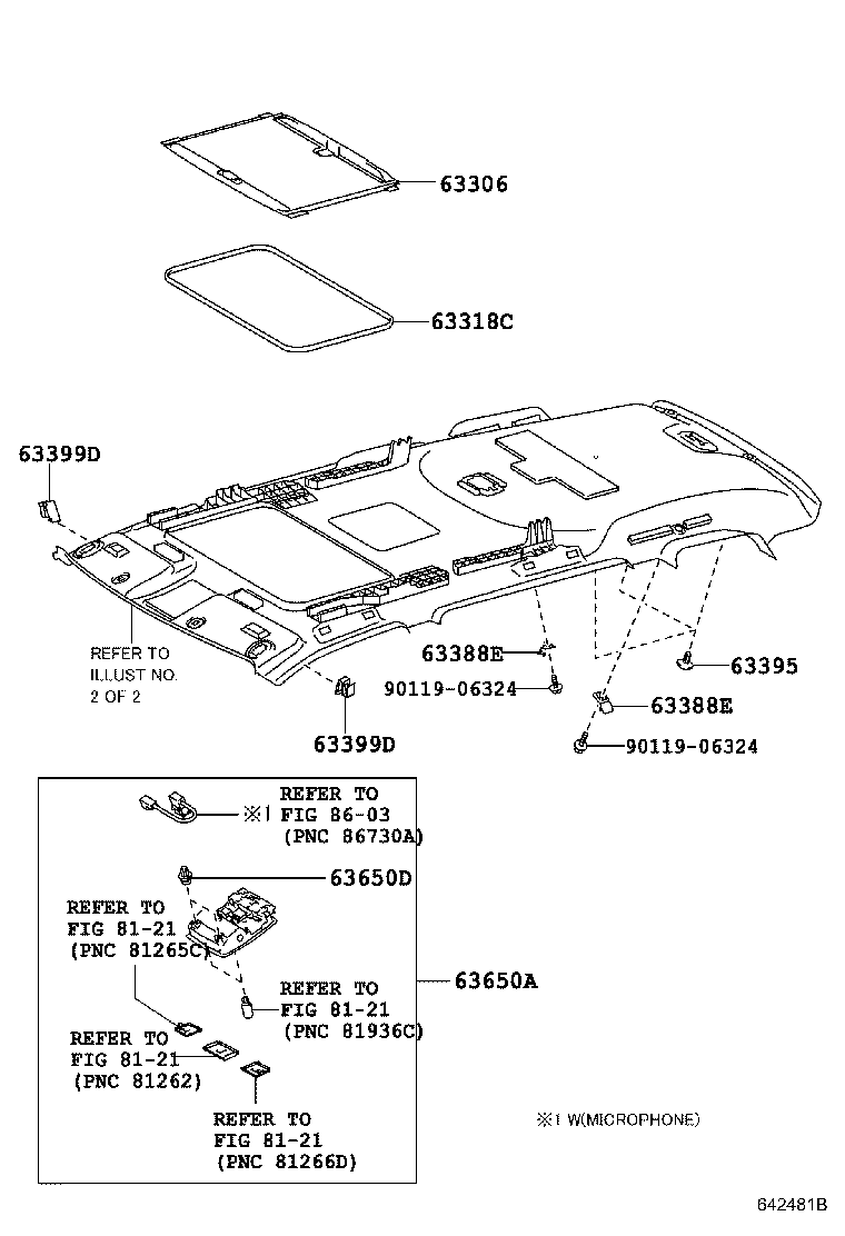 63412-48010 RETAINER, ROOF CONSOLE product image