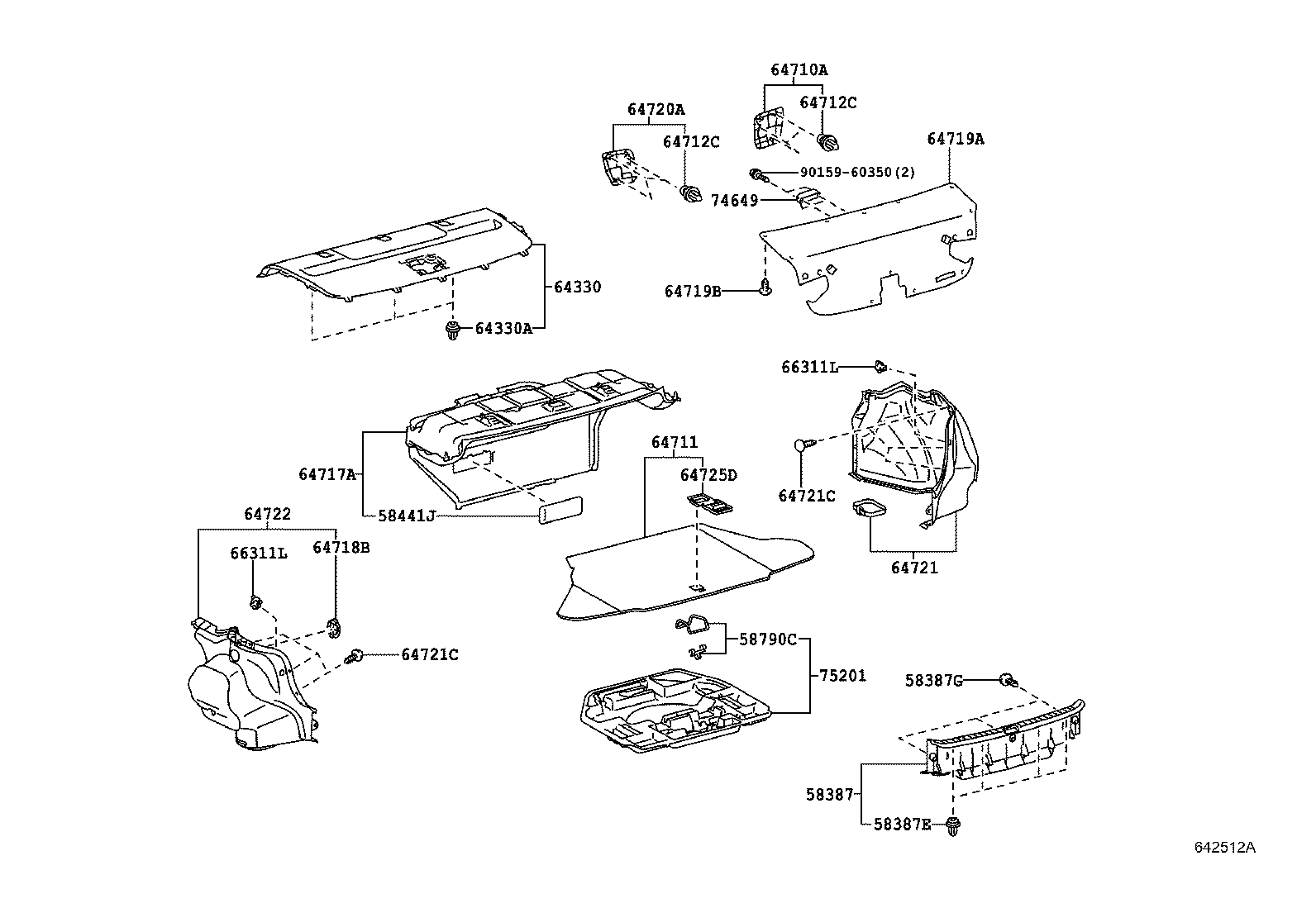 Toyota 58387-75010 PLATE, REAR FLOOR FINISH