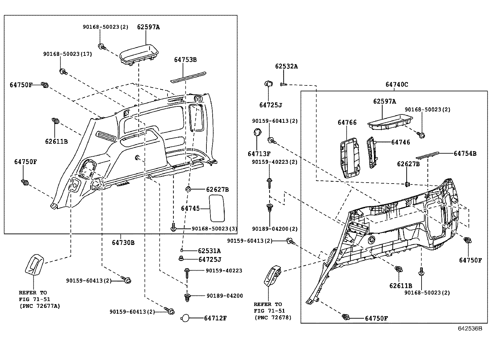 62170-35050 AIR BAG ASSY, CURTAIN SHIELD, RH product image