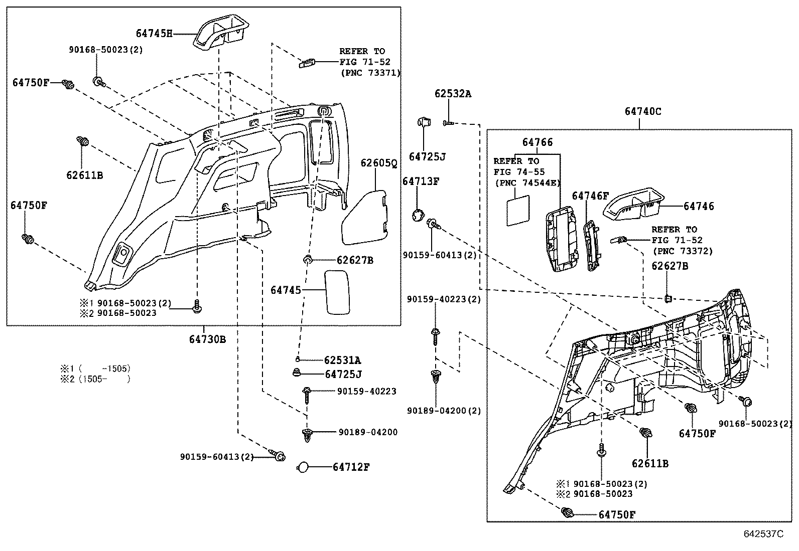 62170-35050 AIR BAG ASSY, CURTAIN SHIELD, RH product image