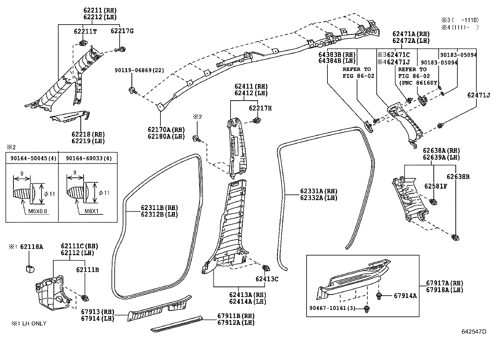 62311-68030 WEATHERSTRIP, FRONT DOOR OPENING TRIM, RH product image