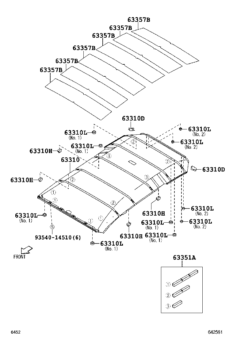 63351-BZ030 PAD, ROOF SILENCER, NO.10 product image