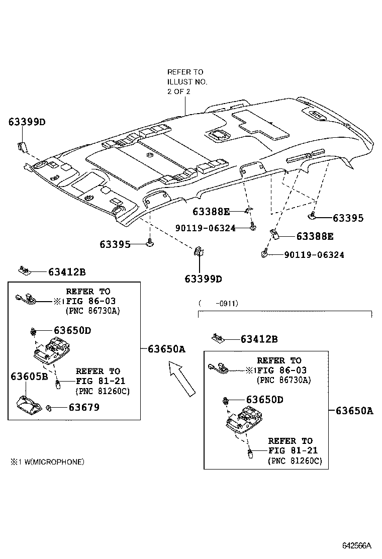 Toyota 63300-0E360-B0 HEADLINING ASSY, ROOF
