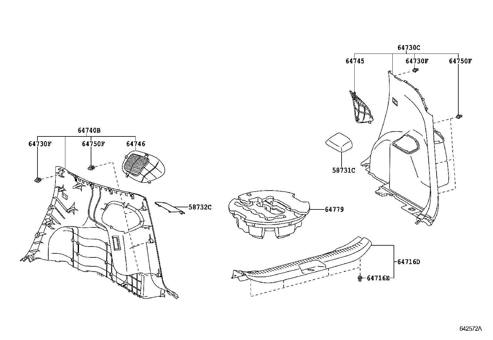 64731-52050-B0 BOARD, DECK TRIM SIDE, RH product image