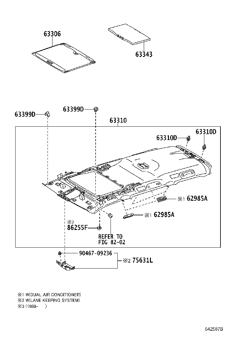 Toyota 63306-60150-C1 TRIM SUB-ASSY, SUNSHADE