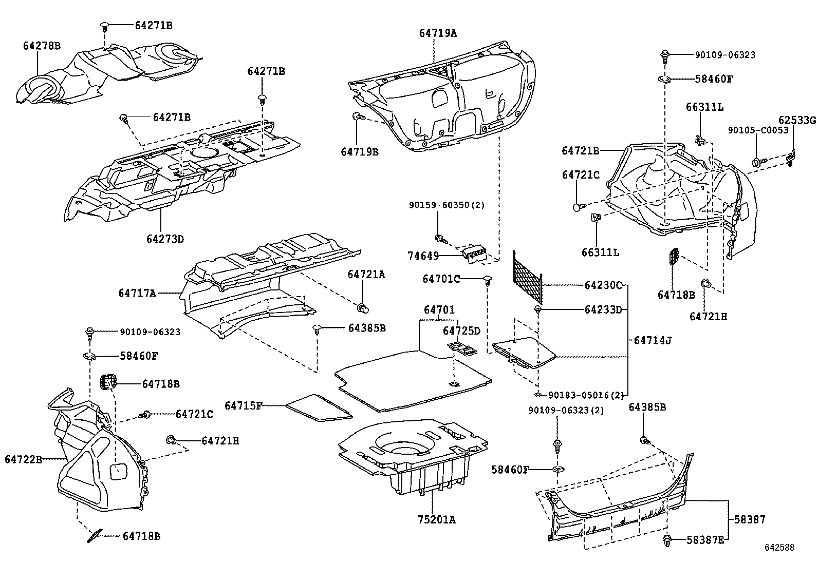 64273-0N050 PAD, ROOM PARTITION, NO.1 product image